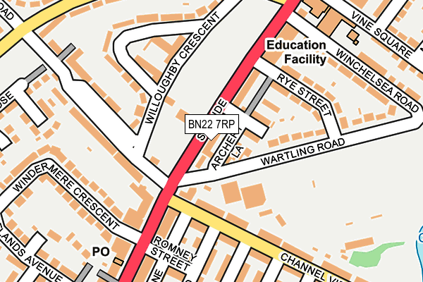 BN22 7RP map - OS OpenMap – Local (Ordnance Survey) BN22 7RP map - OS OpenMap – Local (Ordnance Survey)