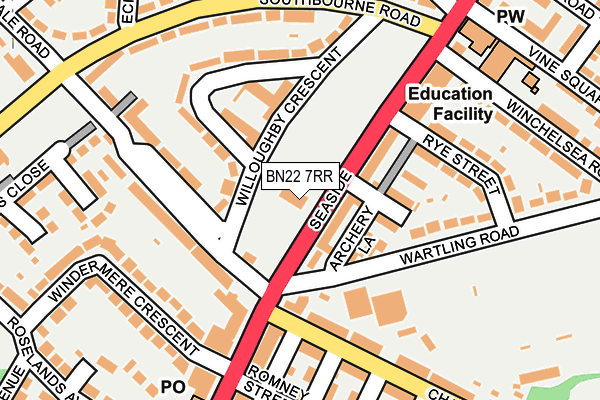 BN22 7RR map - OS OpenMap – Local (Ordnance Survey) BN22 7RR map - OS OpenMap – Local (Ordnance Survey)