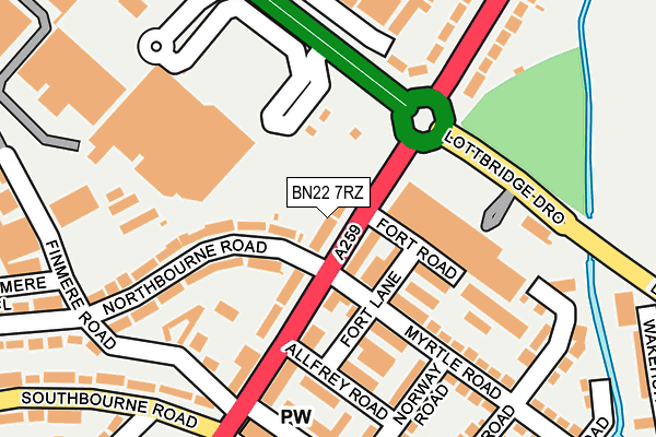 BN22 7RZ map - OS OpenMap – Local (Ordnance Survey) BN22 7RZ map - OS OpenMap – Local (Ordnance Survey)