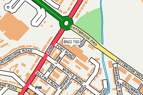 BN22 7SG map - OS OpenMap – Local (Ordnance Survey) BN22 7SG map - OS OpenMap – Local (Ordnance Survey)