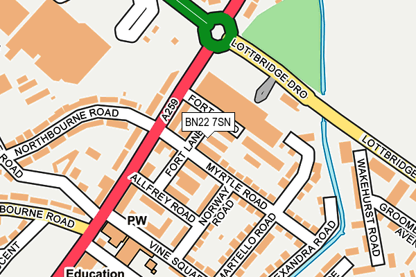 BN22 7SN map - OS OpenMap – Local (Ordnance Survey) BN22 7SN map - OS OpenMap – Local (Ordnance Survey)