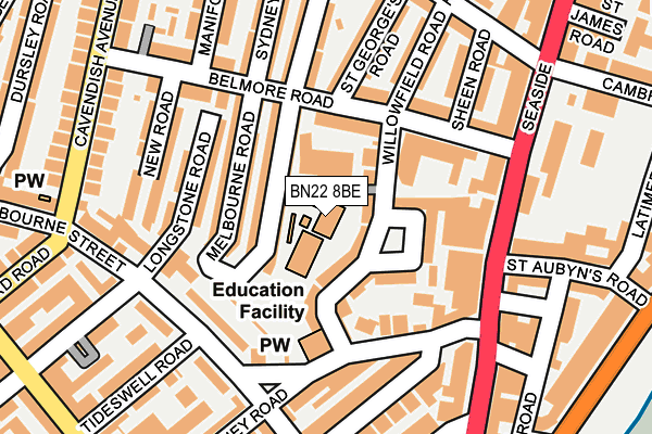 BN22 8BE map - OS OpenMap – Local (Ordnance Survey)