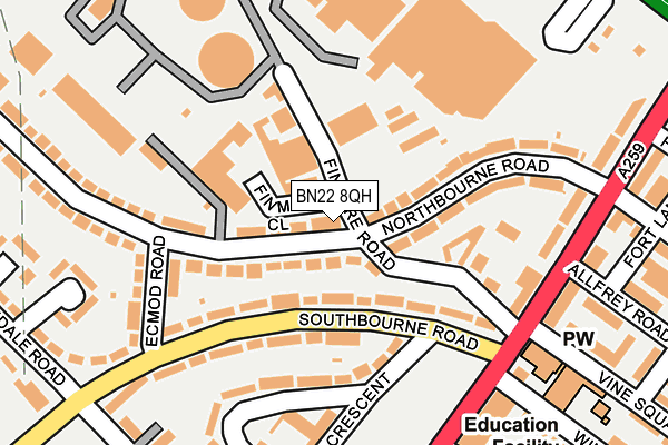 BN22 8QH map - OS OpenMap – Local (Ordnance Survey) BN22 8QH map - OS OpenMap – Local (Ordnance Survey)