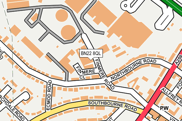 BN22 8QL map - OS OpenMap – Local (Ordnance Survey) BN22 8QL map - OS OpenMap – Local (Ordnance Survey)