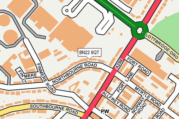 BN22 8QT map - OS OpenMap – Local (Ordnance Survey) BN22 8QT map - OS OpenMap – Local (Ordnance Survey)