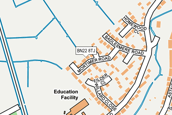 BN22 8TJ map - OS OpenMap – Local (Ordnance Survey) BN22 8TJ map - OS OpenMap – Local (Ordnance Survey)