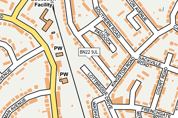 BN22 9JL map - OS OpenMap – Local (Ordnance Survey) BN22 9JL map - OS OpenMap – Local (Ordnance Survey)