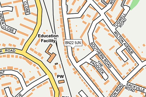 BN22 9JN map - OS OpenMap – Local (Ordnance Survey) BN22 9JN map - OS OpenMap – Local (Ordnance Survey)