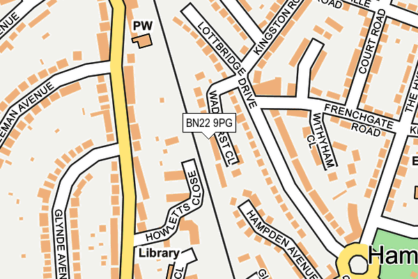 BN22 9PG map - OS OpenMap – Local (Ordnance Survey) BN22 9PG map - OS OpenMap – Local (Ordnance Survey)