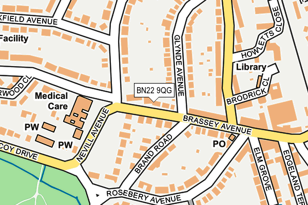 BN22 9QG map - OS OpenMap – Local (Ordnance Survey) BN22 9QG map - OS OpenMap – Local (Ordnance Survey)