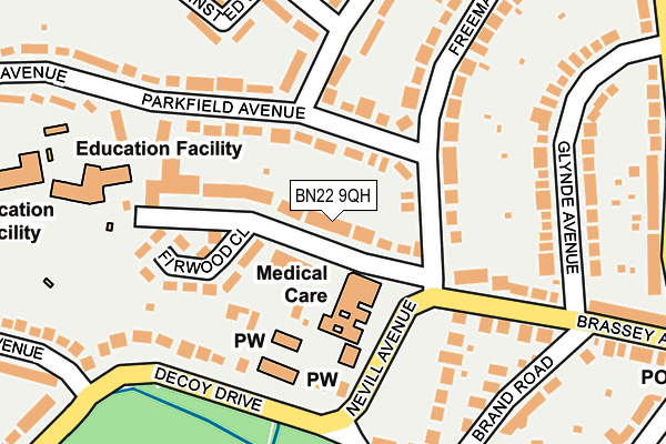 BN22 9QH map - OS OpenMap – Local (Ordnance Survey) BN22 9QH map - OS OpenMap – Local (Ordnance Survey)