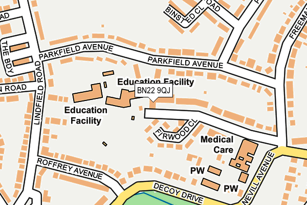 BN22 9QJ map - OS OpenMap – Local (Ordnance Survey) BN22 9QJ map - OS OpenMap – Local (Ordnance Survey)