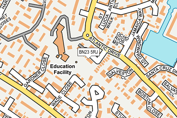 BN23 5RJ map - OS OpenMap – Local (Ordnance Survey)