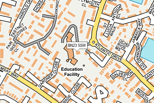 BN23 5SW map - OS OpenMap – Local (Ordnance Survey) BN23 5SW map - OS OpenMap – Local (Ordnance Survey)