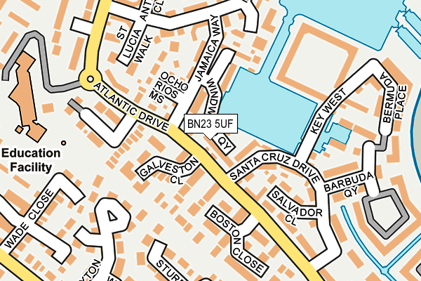 BN23 5UF map - OS OpenMap – Local (Ordnance Survey) BN23 5UF map - OS OpenMap – Local (Ordnance Survey)