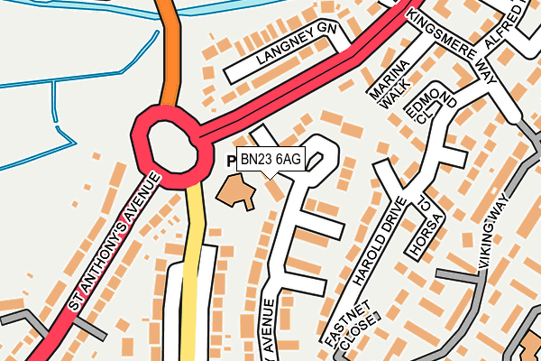 BN23 6AG map - OS OpenMap – Local (Ordnance Survey) BN23 6AG map - OS OpenMap – Local (Ordnance Survey)