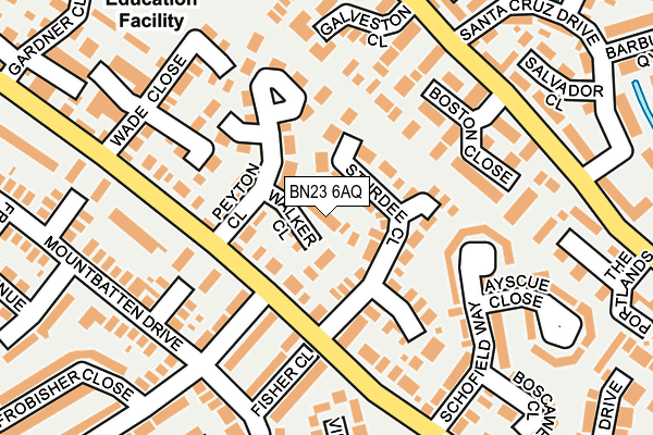 BN23 6AQ map - OS OpenMap – Local (Ordnance Survey) BN23 6AQ map - OS OpenMap – Local (Ordnance Survey)