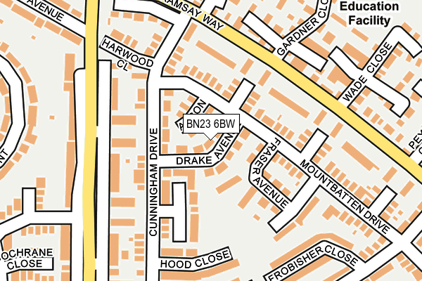 BN23 6BW map - OS OpenMap – Local (Ordnance Survey) BN23 6BW map - OS OpenMap – Local (Ordnance Survey)