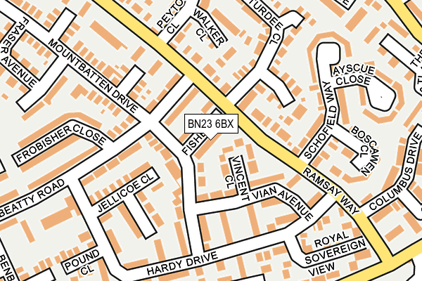 BN23 6BX map - OS OpenMap – Local (Ordnance Survey) BN23 6BX map - OS OpenMap – Local (Ordnance Survey)