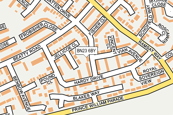 BN23 6BY map - OS OpenMap – Local (Ordnance Survey) BN23 6BY map - OS OpenMap – Local (Ordnance Survey)