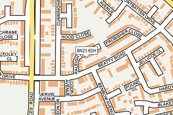 BN23 6DH map - OS OpenMap – Local (Ordnance Survey) BN23 6DH map - OS OpenMap – Local (Ordnance Survey)