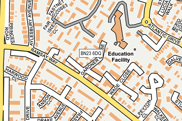 BN23 6DQ map - OS OpenMap – Local (Ordnance Survey) BN23 6DQ map - OS OpenMap – Local (Ordnance Survey)