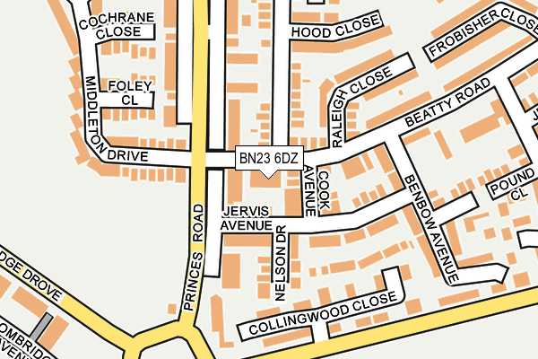 BN23 6DZ map - OS OpenMap – Local (Ordnance Survey) BN23 6DZ map - OS OpenMap – Local (Ordnance Survey)