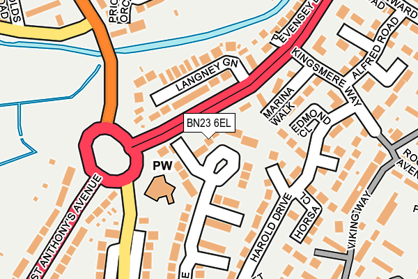 BN23 6EL map - OS OpenMap – Local (Ordnance Survey) BN23 6EL map - OS OpenMap – Local (Ordnance Survey)
