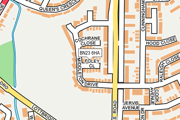 BN23 6HA map - OS OpenMap – Local (Ordnance Survey) BN23 6HA map - OS OpenMap – Local (Ordnance Survey)