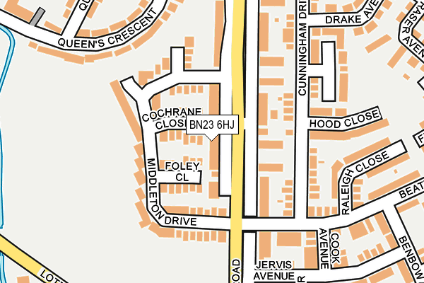 BN23 6HJ map - OS OpenMap – Local (Ordnance Survey) BN23 6HJ map - OS OpenMap – Local (Ordnance Survey)