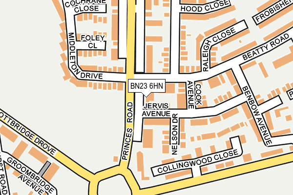BN23 6HN map - OS OpenMap – Local (Ordnance Survey)