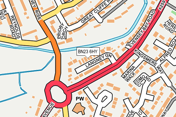 BN23 6HY map - OS OpenMap – Local (Ordnance Survey) BN23 6HY map - OS OpenMap – Local (Ordnance Survey)