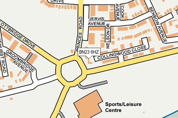 BN23 6HZ map - OS OpenMap – Local (Ordnance Survey)