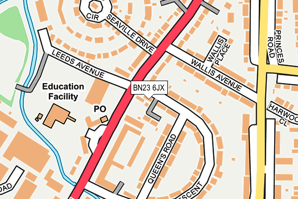 BN23 6JX map - OS OpenMap – Local (Ordnance Survey) BN23 6JX map - OS OpenMap – Local (Ordnance Survey)