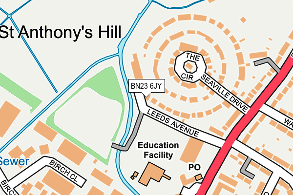 BN23 6JY map - OS OpenMap – Local (Ordnance Survey) BN23 6JY map - OS OpenMap – Local (Ordnance Survey)