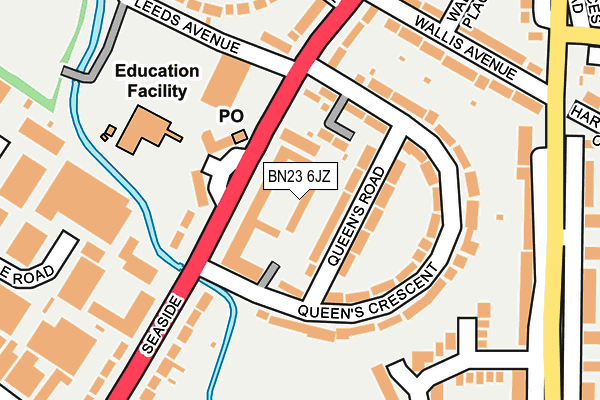 BN23 6JZ map - OS OpenMap – Local (Ordnance Survey)