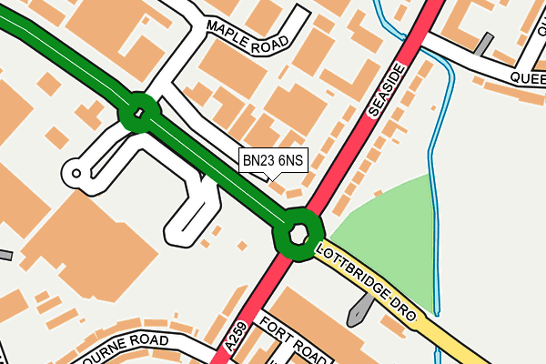 BN23 6NS map - OS OpenMap – Local (Ordnance Survey) BN23 6NS map - OS OpenMap – Local (Ordnance Survey)