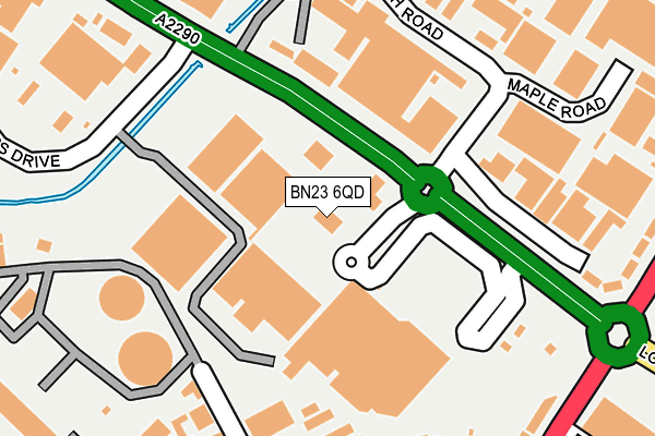 BN23 6QD map - OS OpenMap – Local (Ordnance Survey) BN23 6QD map - OS OpenMap – Local (Ordnance Survey)