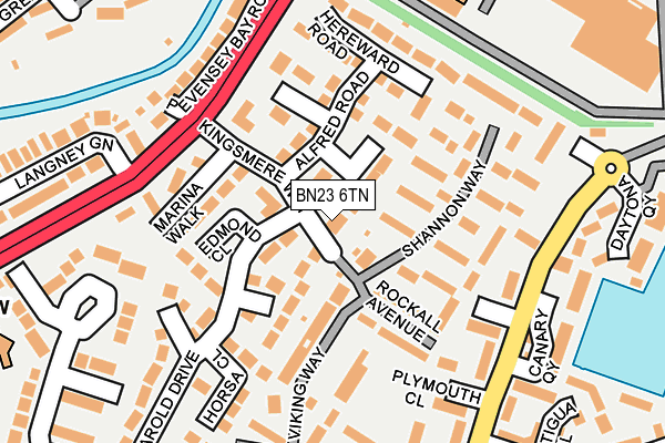 BN23 6TN map - OS OpenMap – Local (Ordnance Survey) BN23 6TN map - OS OpenMap – Local (Ordnance Survey)
