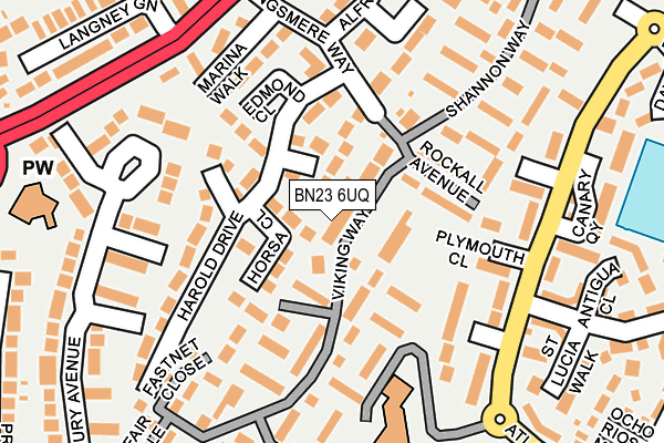 BN23 6UQ map - OS OpenMap – Local (Ordnance Survey) BN23 6UQ map - OS OpenMap – Local (Ordnance Survey)