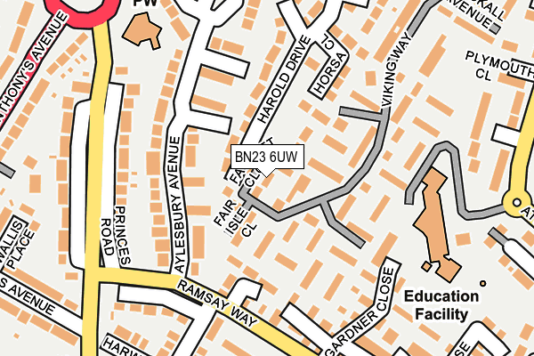 BN23 6UW map - OS OpenMap – Local (Ordnance Survey) BN23 6UW map - OS OpenMap – Local (Ordnance Survey)