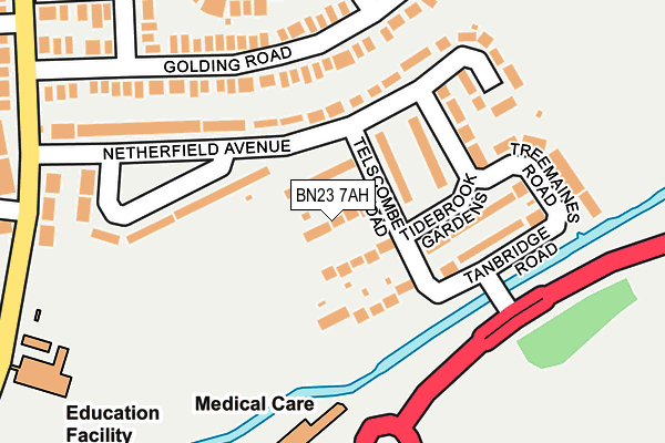 BN23 7AH map - OS OpenMap – Local (Ordnance Survey) BN23 7AH map - OS OpenMap – Local (Ordnance Survey)