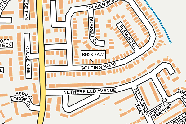 BN23 7AW map - OS OpenMap – Local (Ordnance Survey)