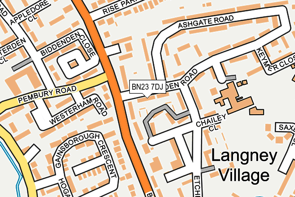 BN23 7DJ map - OS OpenMap – Local (Ordnance Survey) BN23 7DJ map - OS OpenMap – Local (Ordnance Survey)