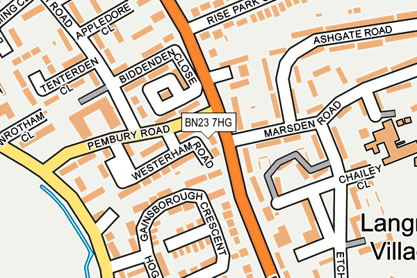BN23 7HG map - OS OpenMap – Local (Ordnance Survey) BN23 7HG map - OS OpenMap – Local (Ordnance Survey)