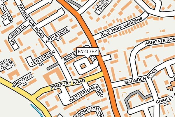 BN23 7HZ map - OS OpenMap – Local (Ordnance Survey) BN23 7HZ map - OS OpenMap – Local (Ordnance Survey)