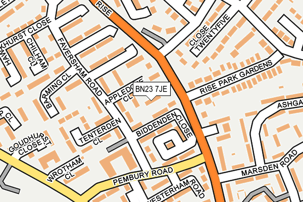BN23 7JE map - OS OpenMap – Local (Ordnance Survey) BN23 7JE map - OS OpenMap – Local (Ordnance Survey)
