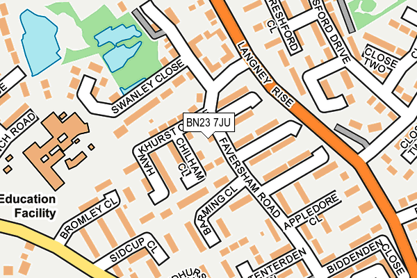 BN23 7JU map - OS OpenMap – Local (Ordnance Survey) BN23 7JU map - OS OpenMap – Local (Ordnance Survey)