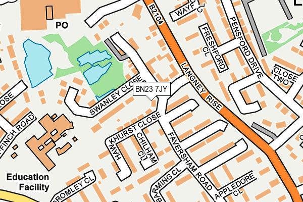 BN23 7JY map - OS OpenMap – Local (Ordnance Survey) BN23 7JY map - OS OpenMap – Local (Ordnance Survey)