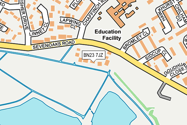 BN23 7JZ map - OS OpenMap – Local (Ordnance Survey) BN23 7JZ map - OS OpenMap – Local (Ordnance Survey)